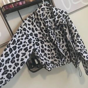 Cheetah zip up fleece
